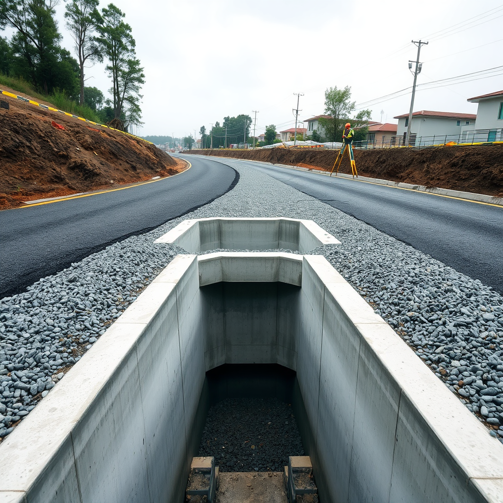 Civil construction roadway and stormwater works